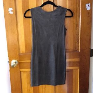 Brown Suede Fitted Dress